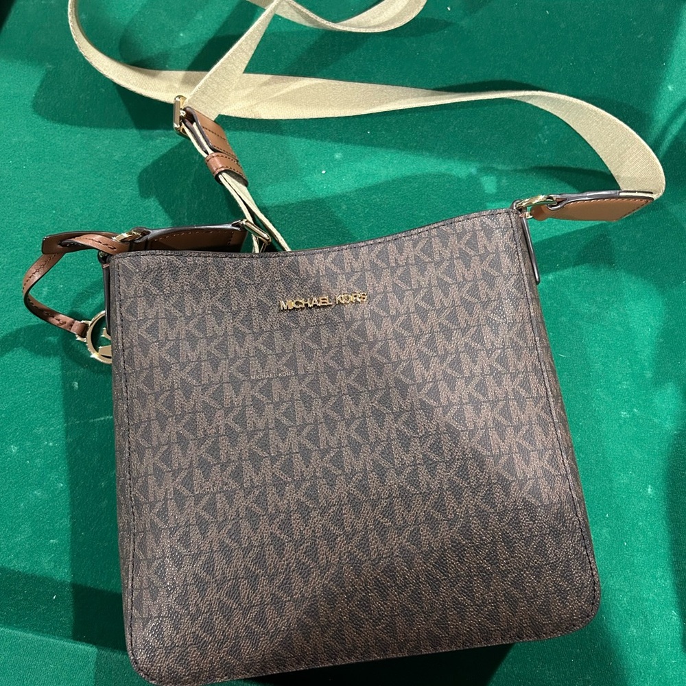 Michael Kors Signature Brown Crossbody Bag and wallet